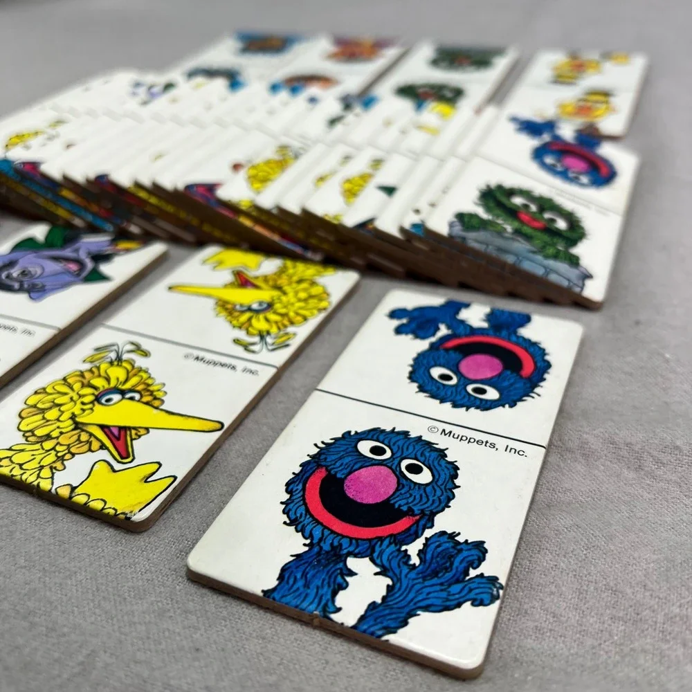 Whitman Sesame Street Dominoes Vintage 1980s Muppets Thick Cardboard No Box
